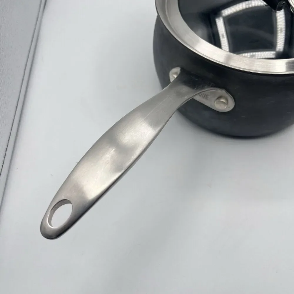 BELGIQUE 3 Quart HARD ANODIZED Saucepan and Glass Lid - Tools of Trade 30209